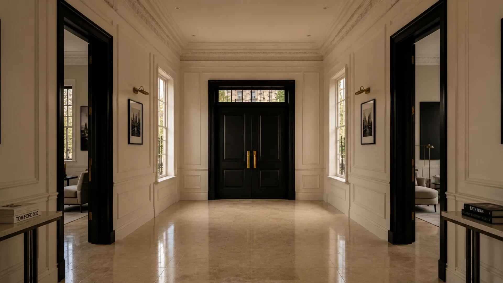 The entryway of Mason Monte's brownstone.